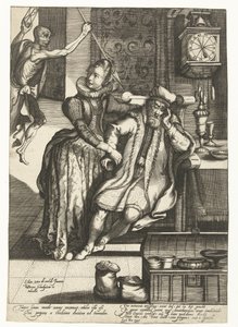 Giovane donna con vecchio uomo minacciata dalla Morte da Gillis van Breen