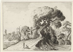 Due uomini davanti a un grande albero da Gillis van Scheyndel (I)