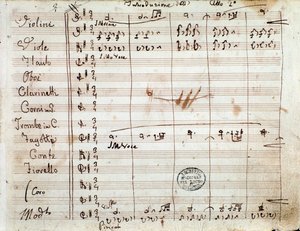 Prima pagina con autografo della partitura per l