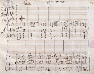 Partitura manoscritta di Gioacchino Rossini da Gioachino Rossini