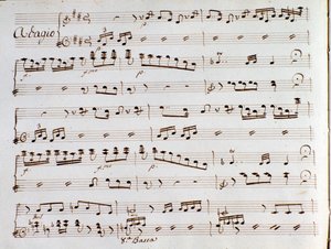 Pagina della partitura musicale della sinfonia de Il turco in Italia di Gioacchino Rossini da Gioachino Rossini