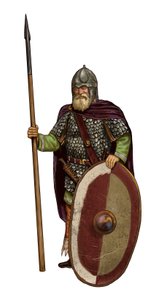 Barbaro: guerriero ostrogoto (soldato ostrogoto, confederazione tribale germanica)