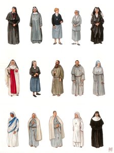 Costumi e abiti di monache e monaci nel XX secolo. da Giorgio Albertini