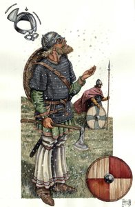 Medioevo: Guerriero vichingo del IX secolo. da Giorgio Albertini