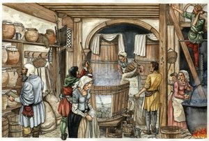 Medioevo: fabbrica di birra (birreria) da Giorgio Albertini