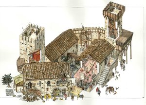 Medioevo: ricostruzione di un castello delle regioni centrali dell