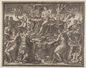 Apollo e le Muse sul Monte Parnaso da Giorgio Ghisi