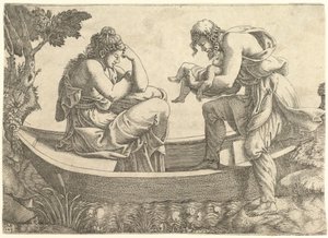 Danae e il neonato Perseo gettati in mare da Acrisio, 1543