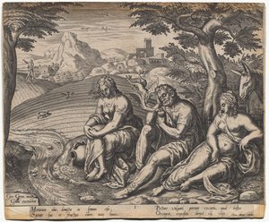 La Parabola del Seminatore e del Seme: Il Seme Caduto sulla Strada (dopo Gerard Van Groeningen, attivo ad Anversa 1563-1573) da Giorgio Ghisi