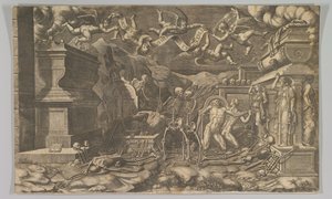 La visione di Ezechiele, 1554 ripubblicato 1595 da Giorgio Ghisi