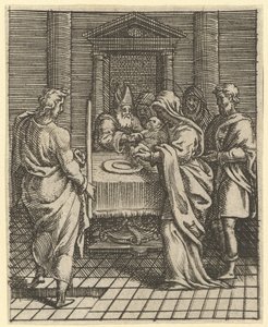Vergine dei Dolori: La Presentazione al Tempio, uno dei nove compartimenti circostanti, entro il 1575 da Giorgio Ghisi