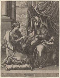 Il matrimonio mistico di Santa Caterina da Giorgio Ghisi after Francesco Primaticcio