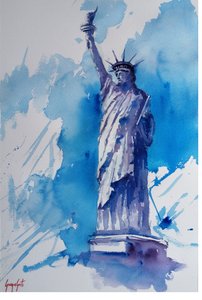Lady Liberty ad acquerello da Giorgio Gosti