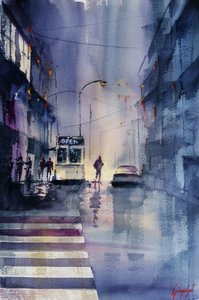 Notte piovosa in città da Giorgio Gosti