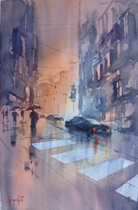 Riflessi di città piovosa da Giorgio Gosti