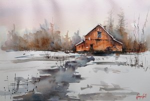 Ruscello invernale in stile rustico da Giorgio Gosti