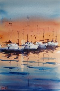 Barche a vela al tramonto da Giorgio Gosti