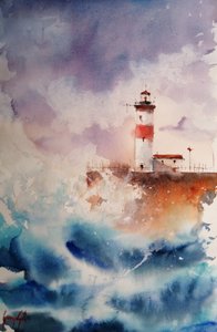Onde tempestose al faro da Giorgio Gosti
