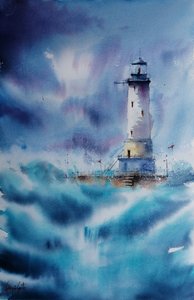 Onde tempestose al faro da Giorgio Gosti