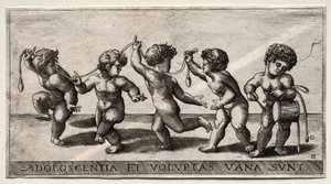Bambini che ballano al ritmo di un tamburo, metà del XVI secolo