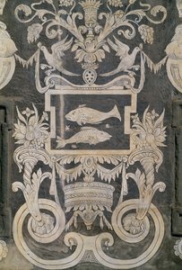 Figure allegoriche e segni zodiacali, Palazzo dei Cavalieri o Palazzo della Carovana, Piazza dei Cavalieri, Pisa, Toscana, Italia