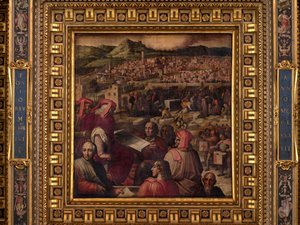 Arnolfo mostra il piano per ingrandire Firenze da Giorgio Vasari