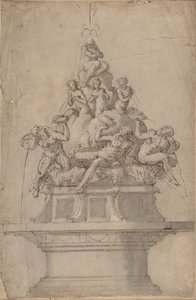 Design per una fontana con dei del fiume e ninfe da Giorgio Vasari