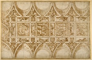 Progetto per il soffitto del refettorio del Collegio dei Gesuiti a Cortona da Giorgio Vasari
