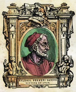 Ritratto di Baldassarre Peruzzi, architetto e pittore senese. Incisione da Le Vite di Giorgio Vasari da Giorgio Vasari