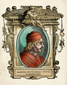 Ritratto del pittore Sandro Botticelli (1445-1510) (Alessandro di Mariano di Vanni Filipepi) Incisione da 
