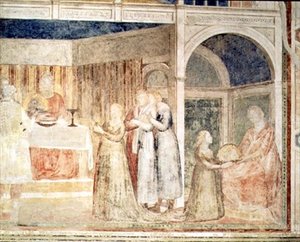 Il banchetto di Erode, dettaglio di Salomè, dalla cappella Peruzzi (affresco) (dettaglio) da Giotto (c.1266 1337)
