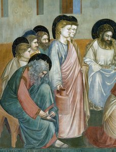 Lavanda dei piedi, (dettaglio) dalla Vita e Passione di Cristo, di Giotto da Giotto (c.1266 1337)