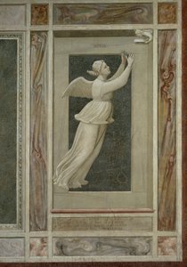 Speranza, figura femminile alata che vola verso un angelo che la guiderà in Paradiso, (dettaglio) da Giotto (c.1266 1337)