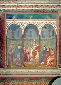 San Francesco che predica un sermone a Papa Onorio III da Giotto di Bondone