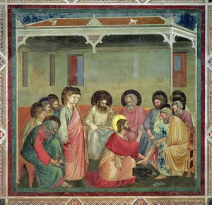 Cristo lava i piedi ai discepoli, c.1305 (post restauro)