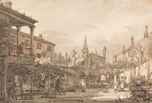 Capriccio di un Cortile Veneziano da Giovanni Antonio Canal