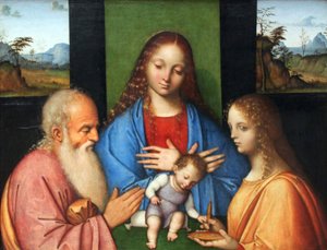 Vergine e Bambino















 con San Giuseppe e Lucia da Giovanni Agostino da Lodi