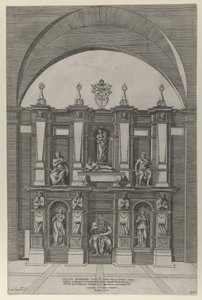 Speculum Romanae Magnificentiae: Sepolcro di Giulio II, 1582 da Giovanni Ambrogio Brambilla