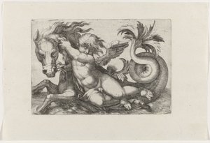 Putto che cavalca un cavalluccio marino