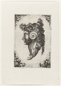 Composizione di tre volti e la testa di un ariete da Giovanni Andrea Maglioli