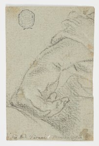 Disegno, studio: Mano sinistra in posizione appoggiata, 1650 ca. da Giovanni Andrea Sirani