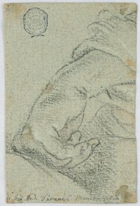 Disegno, studio: Mano sinistra in posizione appoggiata, 1650 ca. da Giovanni Andrea Sirani