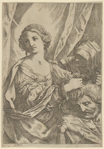 Giuditta che afferra per i capelli la testa di Oloferne e guarda a sinistra da Giovanni Andrea Sirani