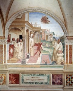 Benedetto libera un monaco posseduto da un demone (affresco del chiostro di Antonio Bazzi detto il Sodoma) da Giovanni Antonio Bazzi Sodoma