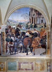 Come Benedetto predice la distruzione di Monte Cassino (dettaglio) da Giovanni Antonio Bazzi Sodoma