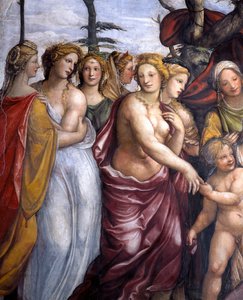 Sala delle Nozze di Alessandro e Rossana, dettaglio delle figlie di Dario III (dettaglio)