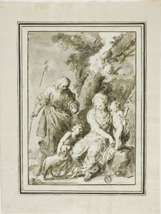 Sacra Famiglia e San Giovanni Battista da Giovanni Antonio Burrini