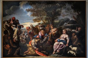 Labano cerca gli idoli nascosti da Rachele, inizio XVIII secolo da Giovanni Antonio De (1671–1751) Pieri