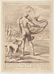 Uomo nudo che soffia in una conchiglia da Giovanni Antonio Faldoni after Parmigianino