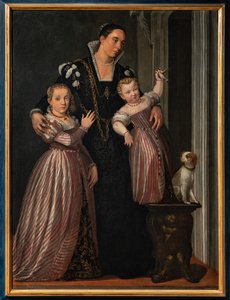 Ritratto di Paola Bonanome Gualdo con le sue figlie Laura e Virginia